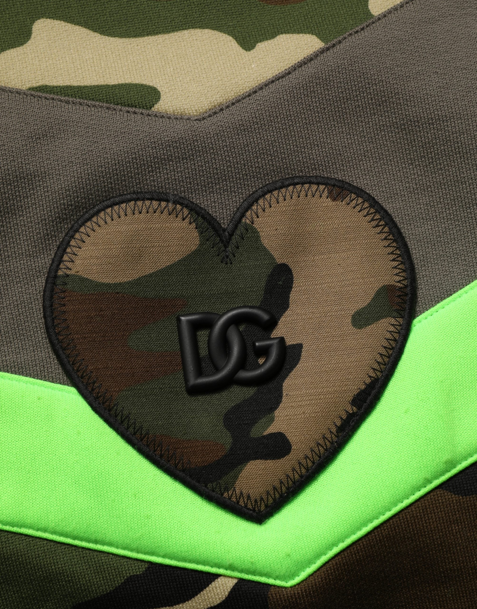 Sweat-shirt multicolore camouflage pour homme Dolce & Gabbana, veste décontractée avec motif camouflage vibrant.