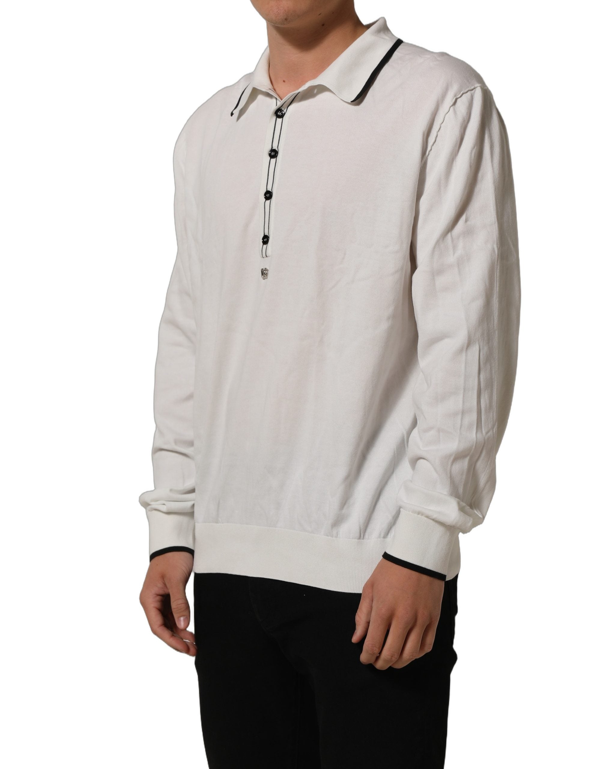 T-shirt homme en soie noire avec motif feuilles Dolce & Gabbana, col rond, élégante et confortable.