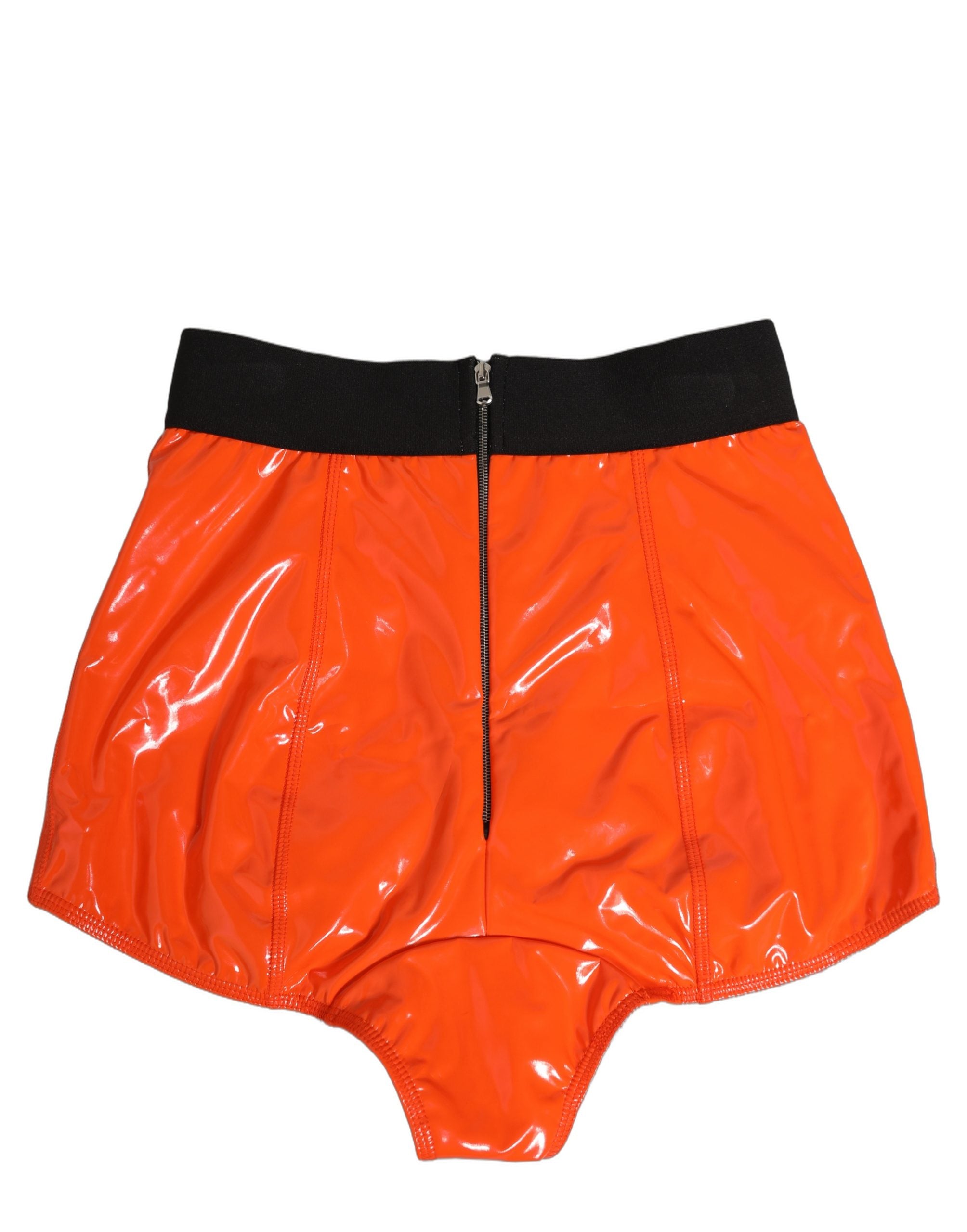 Gaine haute en polyester orange Dolce & Gabbana avec logo, taille haute, sous-vêtement de lingerie élégante.
