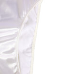 Culotte blanche en satin à taille haute de Dolce & Gabbana, sous-vêtements pour femmes avec logo.