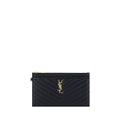 Saint Laurent Schwarze Kalbsleder-Clutch Bos Taurus