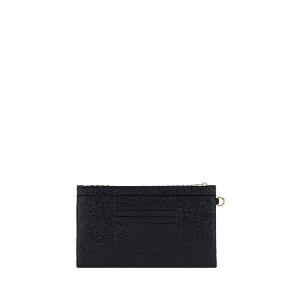 Saint Laurent Schwarze Kalbsleder-Clutch Bos Taurus