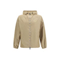 Veste en nylon beige Burberry pour femme, coupe légère et élégante, avec capuche et fermeture éclair.