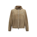 Veste en nylon marron Burberry, coupe moderne, avec capuche et fermeture éclair, pour un style élégant et pratique.