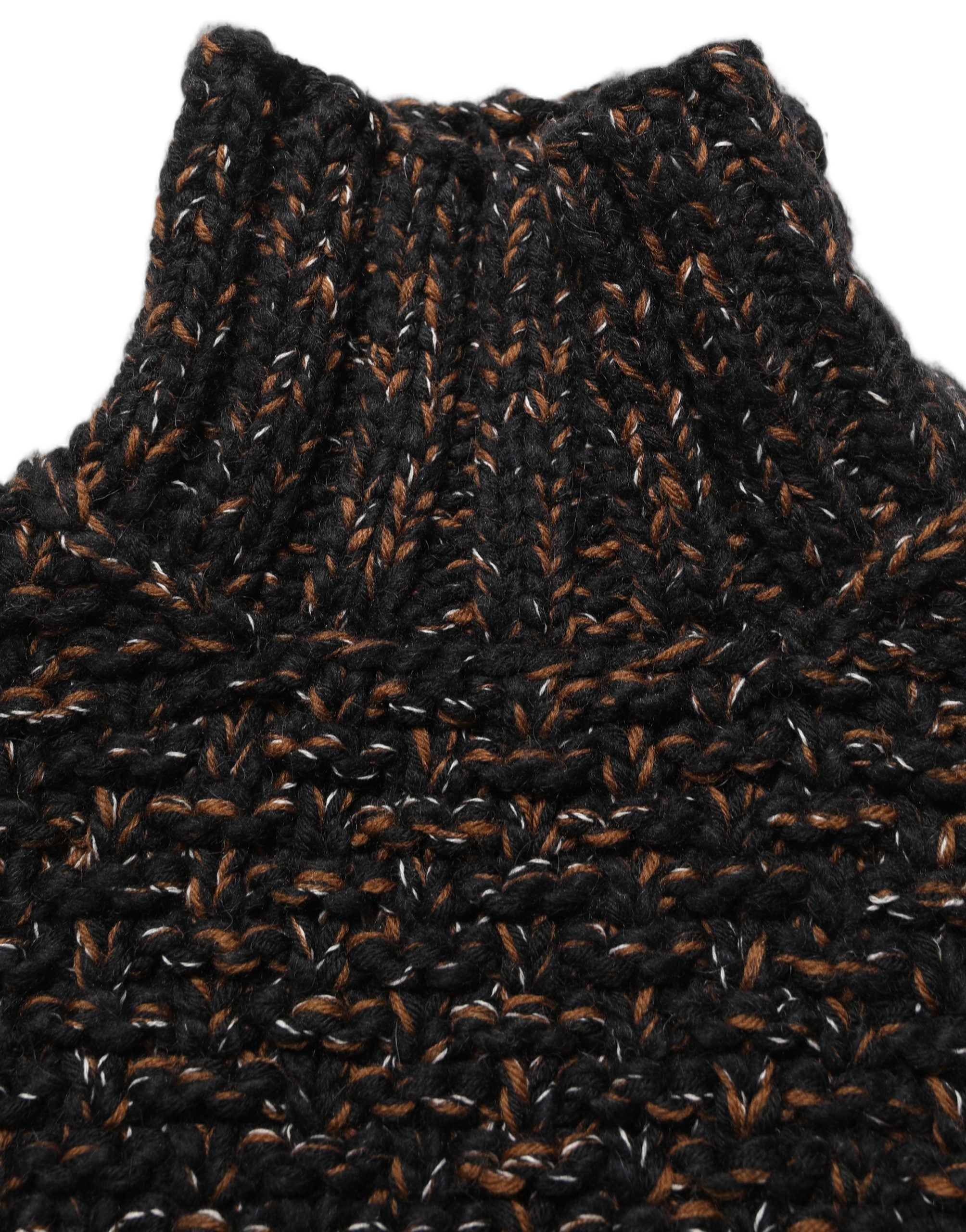 Pull en laine brun Dolce & Gabbana à col roulé, pull-over chaud et élégant avec détails en maille.
