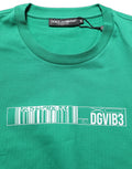 T-shirt Dolce & Gabbana en coton vert avec imprimé DGVIB3, col ras du cou, style décontracté.