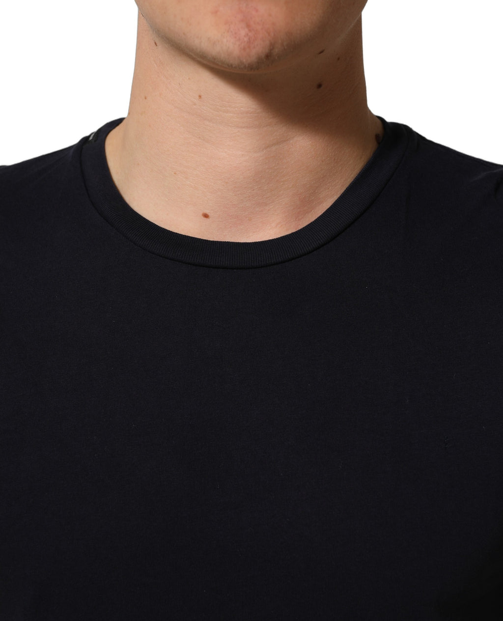 T-shirt Dolce & Gabbana en coton noir à manches courtes et col rond, vue de face.
