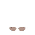 Lunettes de soleil en métal argenté Balenciaga, style élégant avec monture fine et branches larges.