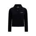 Pull Givenchy en cachemire noir avec col rond et manches longues, porté sur un modèle.