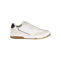 Sneaker homme Tommy Hilfiger en polyuréthane blanc, style décontracté avec semelle blanche et détails modernes.