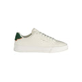 Sneaker homme Tommy Hilfiger en polyuréthane blanc avec semelle blanche, style décontracté et design moderne.
