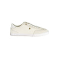 Chaussures sneakers blanches en polyuréthane pour femmes de la marque Tommy Hilfiger, vue de côté.