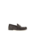 Chaussures Gucci en cuir de veau marron Bos Taurus, mocassins slip-on élégants pour homme avec semelle en cuir.