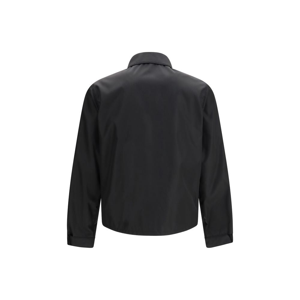 Prada Schwarze, recycelte Polyamid-Jacke in voller Länge