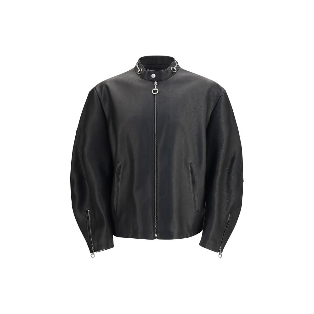 Gucci Black Calf Leather Bos Taurus Biker Jacket