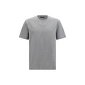 T-shirt gris en coton Balmain, coupe classique et logo discret visible sur le devant.