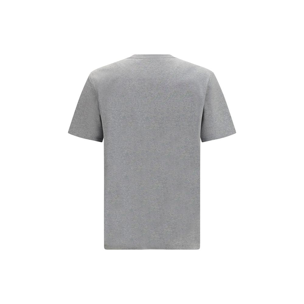 T-shirt gris en coton de la marque Balmain, coupe classique avec logo discret sur la poitrine.