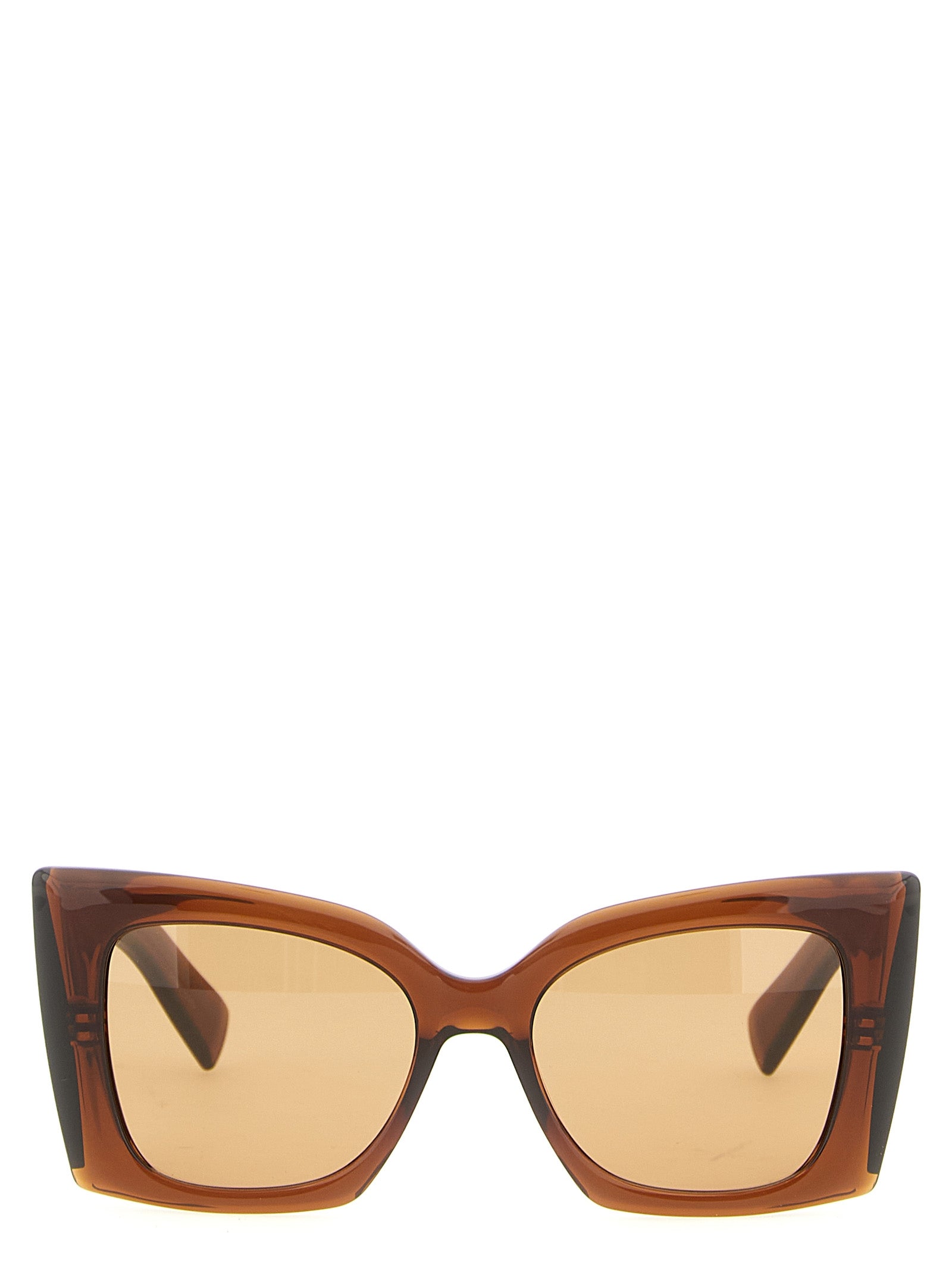 Lunettes de soleil marron en acetate de Saint Laurent avec monture élégante et design moderne.