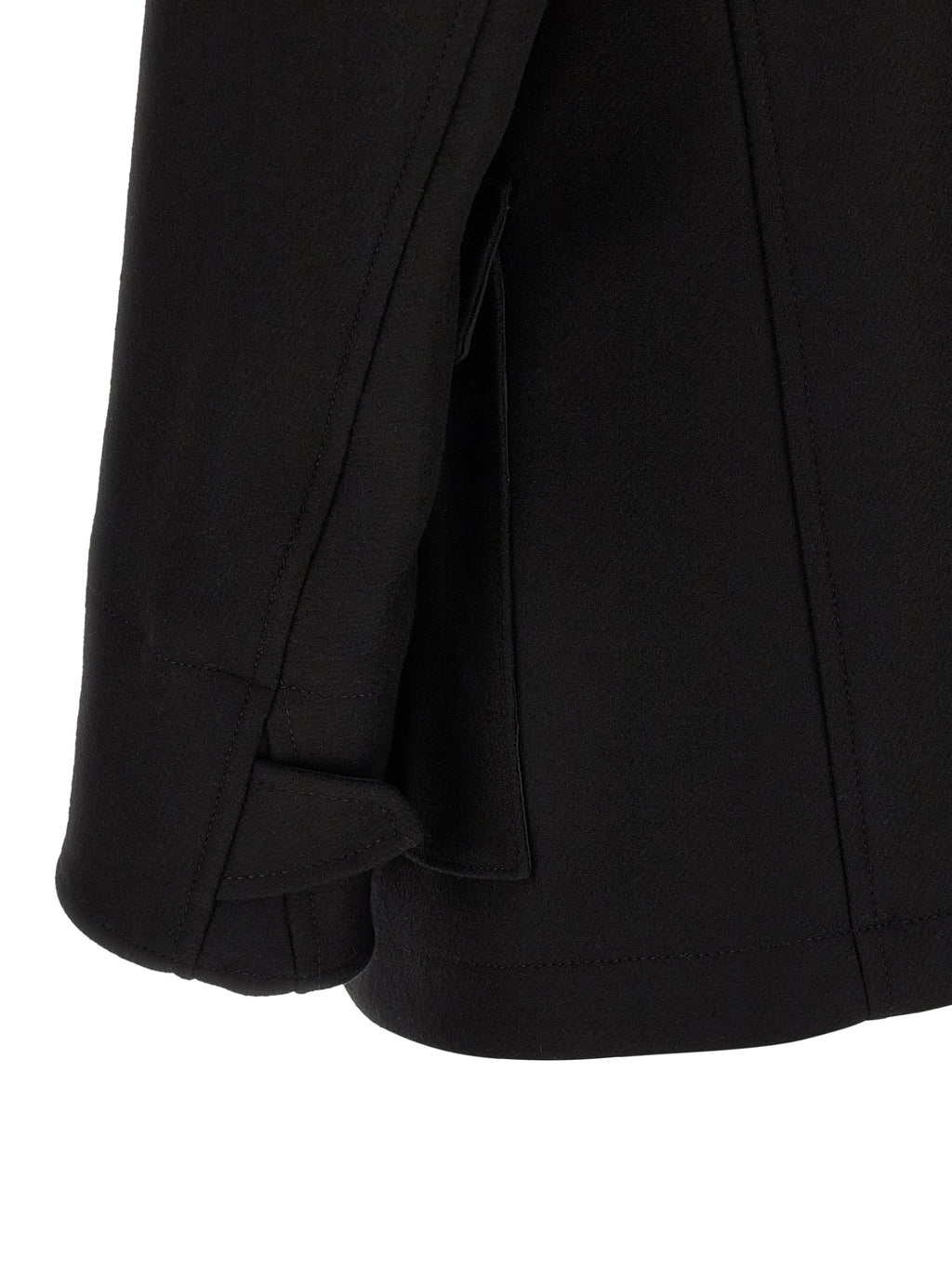 Manteau en laine noire de la marque Dsquared², coupe élégante et style sophistiqué pour homme.