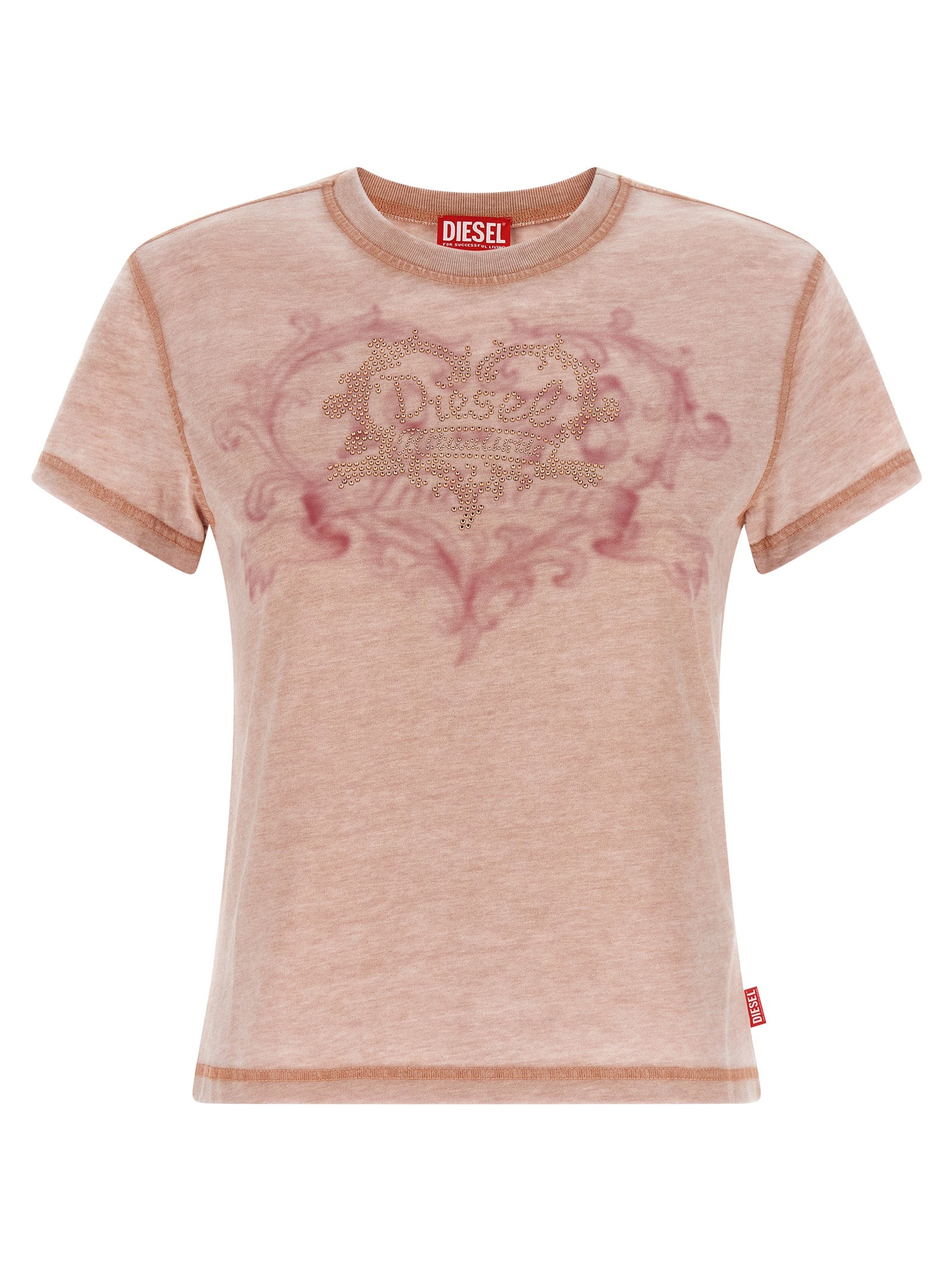 T-shirt en polyester multicolore de la marque Diesel, coupe classique avec motif coloré visible sur l'image.