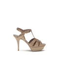 Saint Laurent Beige Kalbsleder Bos Taurus Stilettosandalen