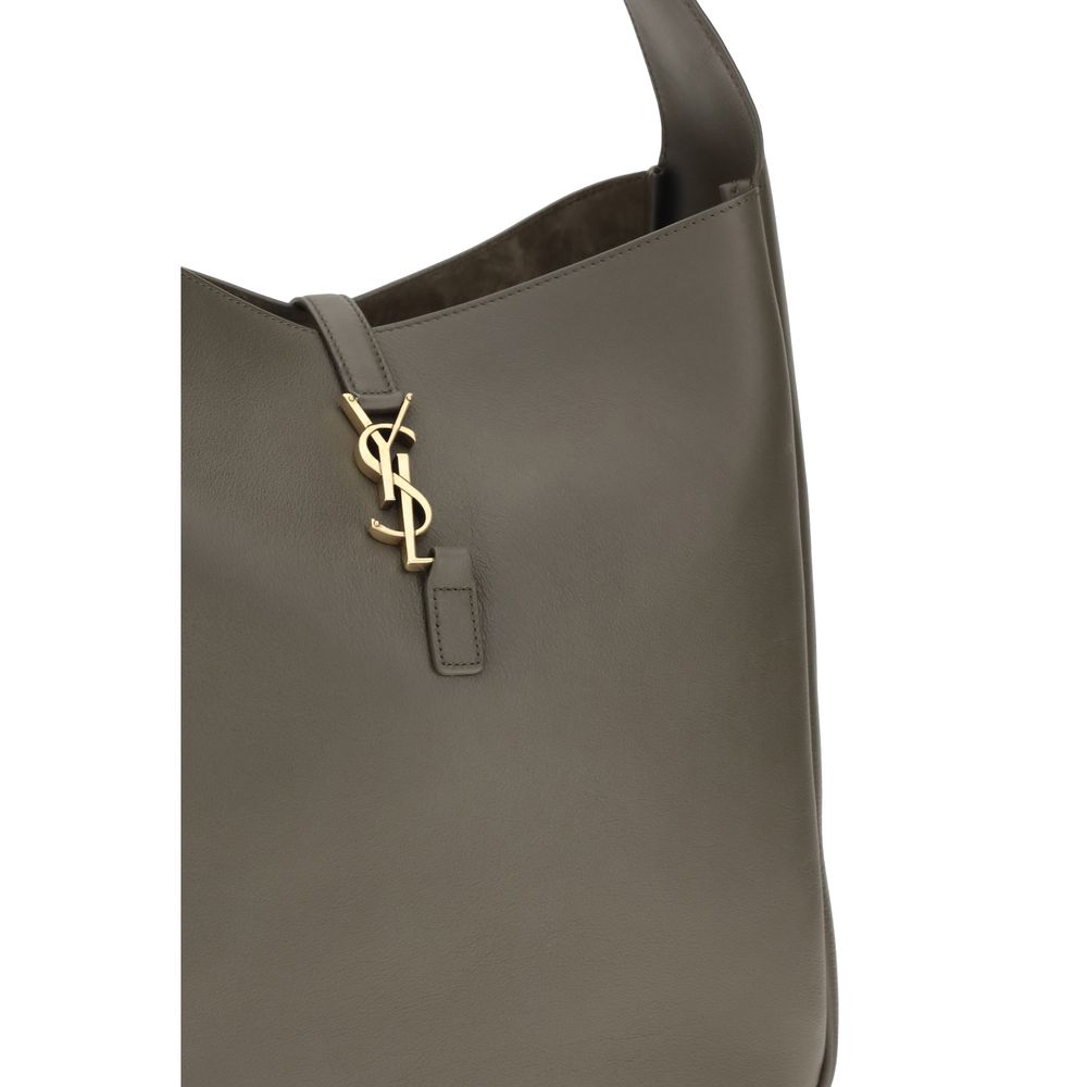 Sac à épaule Saint Laurent Bos Taurus en cuir de veau bicolore, élégant et sophistiqué, visible avec ses détails de finition.