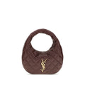 Sac à main Saint Laurent en cuir d'agneau marron Ovis Aries, avec poignée élégante et détails sophistiqués.