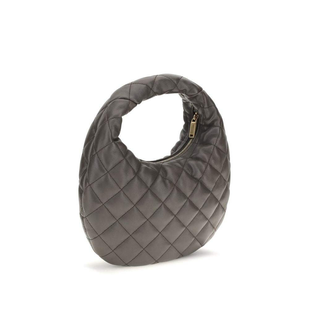 Sac à main gris en agneau Ovis Aries de Saint Laurent, avec design élégant et détails sophistiqués visible sur l'image.