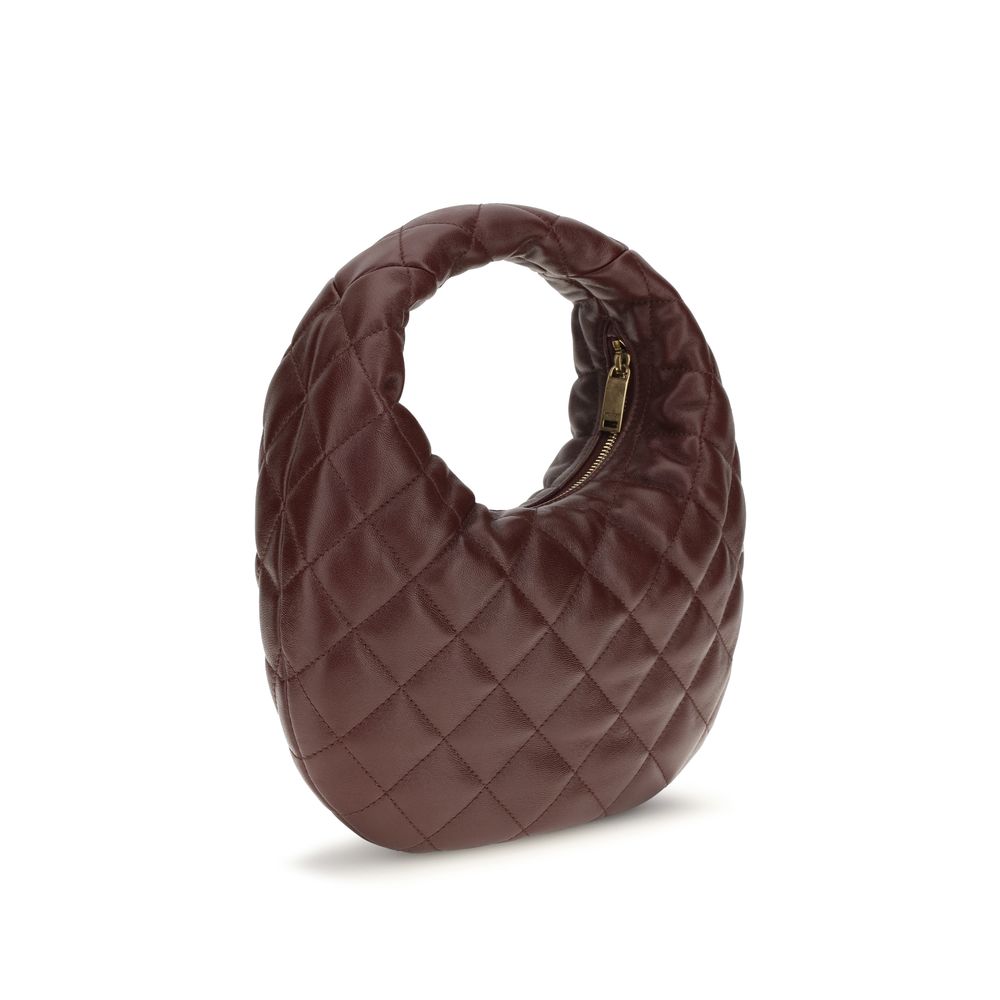 Sac à main Saint Laurent en cuir d'agneau marron Ovis Aries, avec détails élégants et finition sophistiquée.