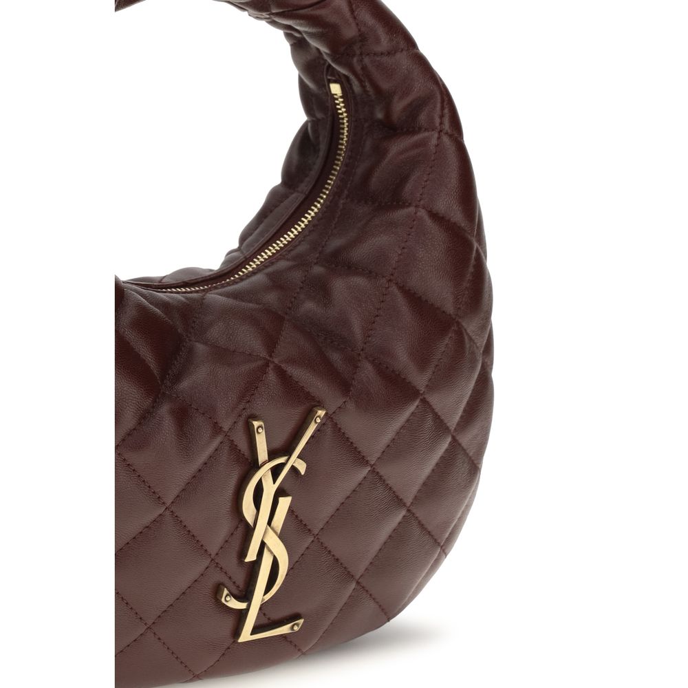Sac à main Saint Laurent en cuir d'agneau marron Ovis Aries avec détails élégants et design sophistiqué.