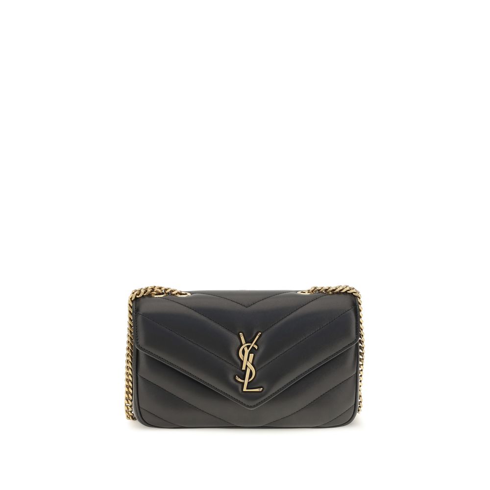 Sac à main Saint Laurent en cuir d'agneau noir, sac d'épaule élégant avec détails sophistiqués et finition de haute qualité.