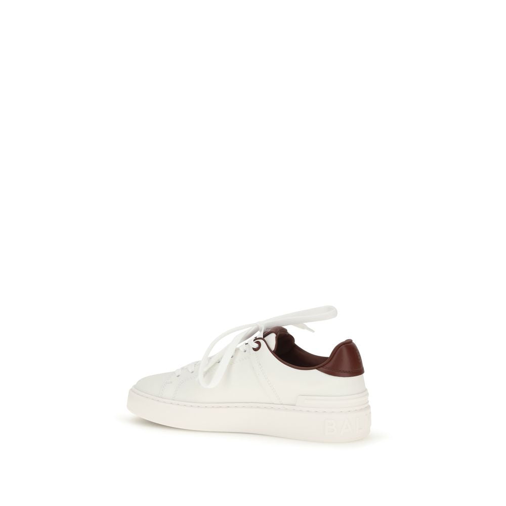 Sneakers Balmain Bos Taurus en cuir de veau blanc, chaussures sportives élégantes et modernes pour homme