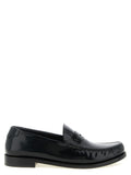 Mocassins Saint Laurent en cuir de veau noir à enfiler, élégants et classiques, pour homme ou femme.