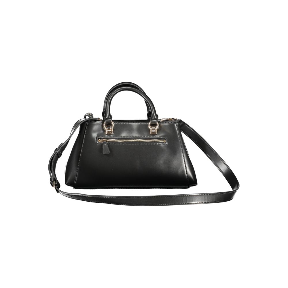 Sac à main Guess Jeans en polyuréthane noir pour femmes, avec design élégant et détails modernes.