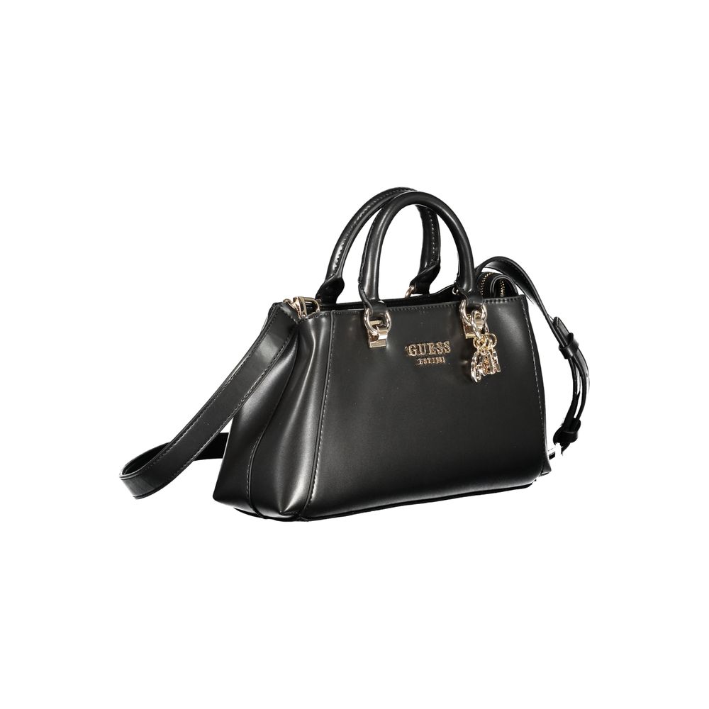 Sac à main Guess Jeans en polyuréthane noir pour femme, élégant et moderne, avec détails stylés et poignée confortable.