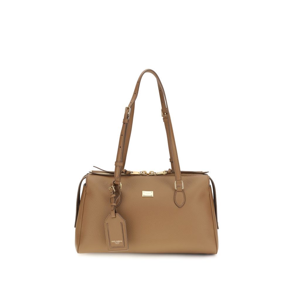Dolce & Gabbana Beige Kalbsleder Bos Taurus Umhängetasche
