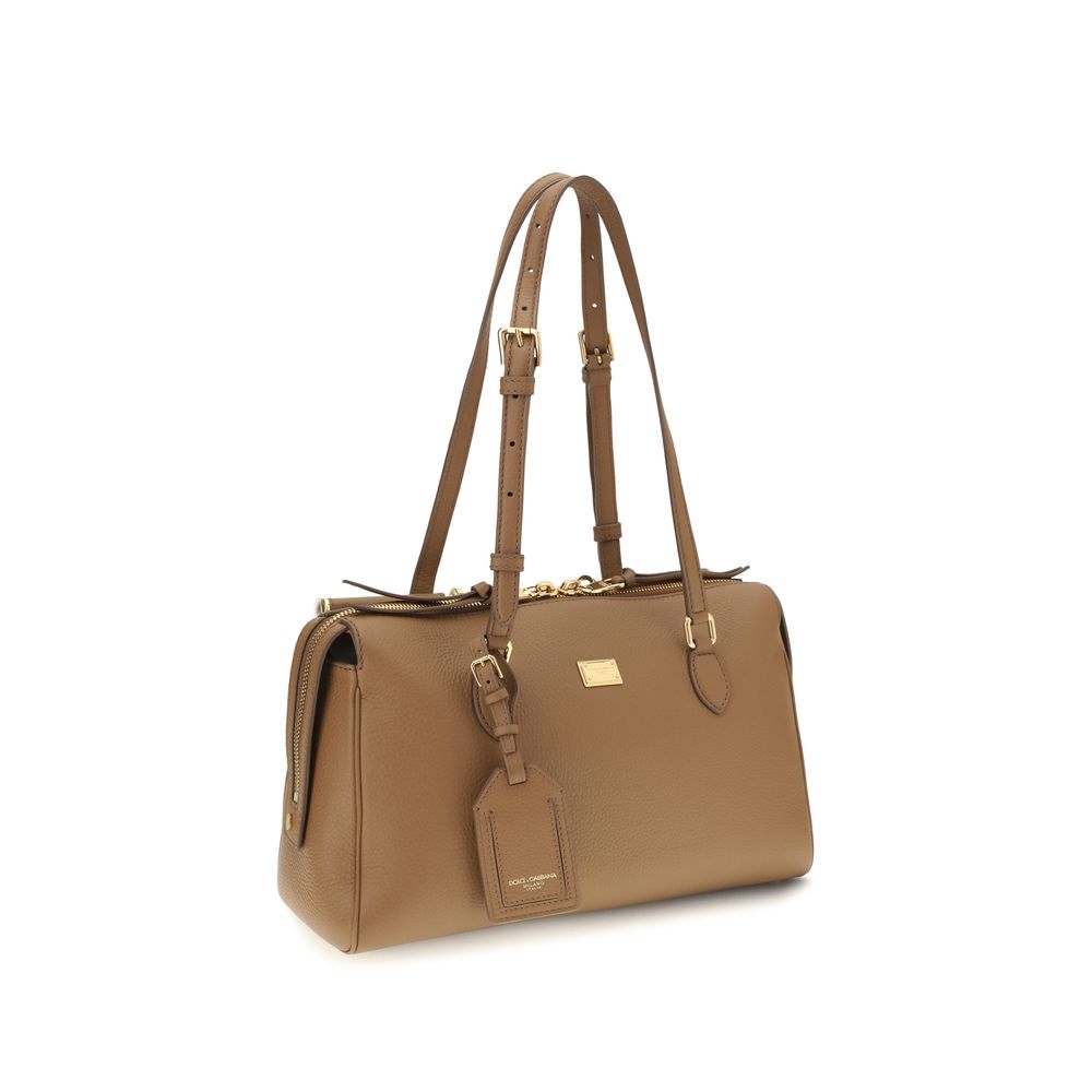 Dolce & Gabbana Beige Kalbsleder Bos Taurus Umhängetasche