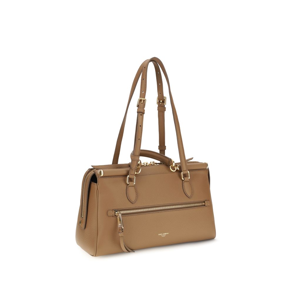 Dolce & Gabbana Beige Kalbsleder Bos Taurus Umhängetasche