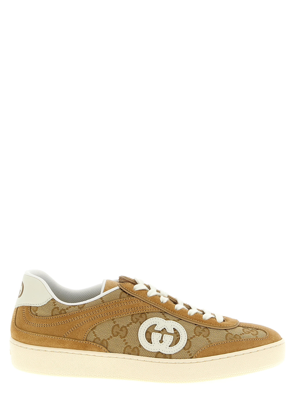 Gucci Beige Low-Top-Sneakers aus Kalbsleder
