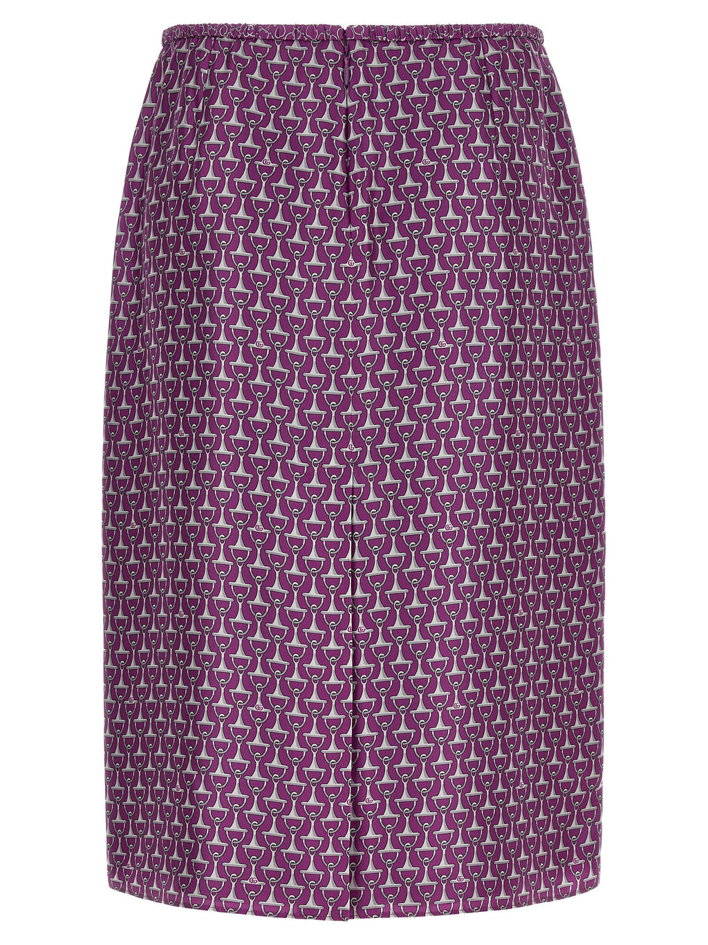 Jupe midi en soie violette Gucci, élégante et fluide, avec un design sophistiqué et une finition soignée.