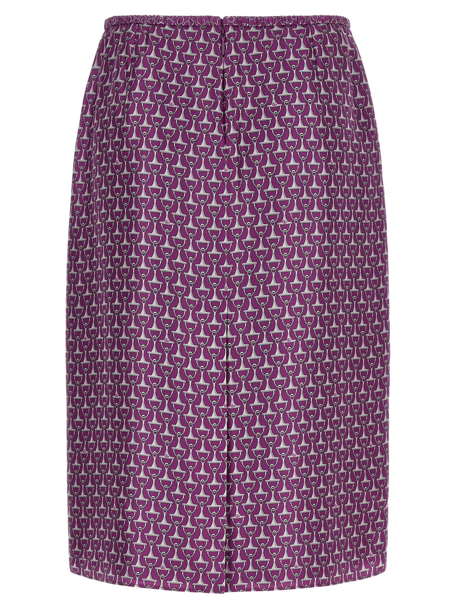 Jupe midi en soie violette Gucci, élégante et fluide, avec un design sophistiqué et une finition soignée.