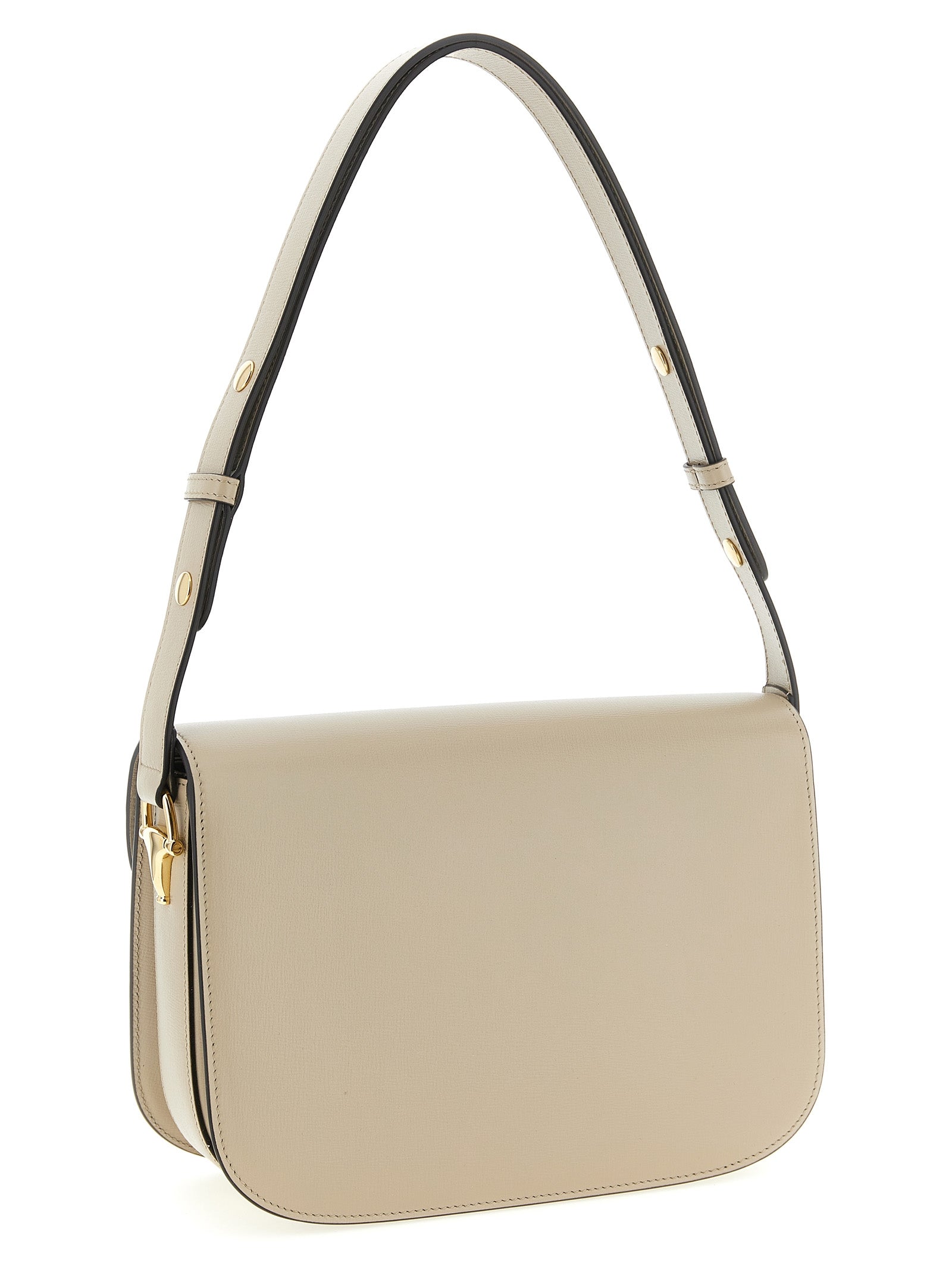 Sac à bandoulière en cuir de veau beige de Gucci, élégant et sophistiqué, avec détails raffinés et finition de haute qualité.