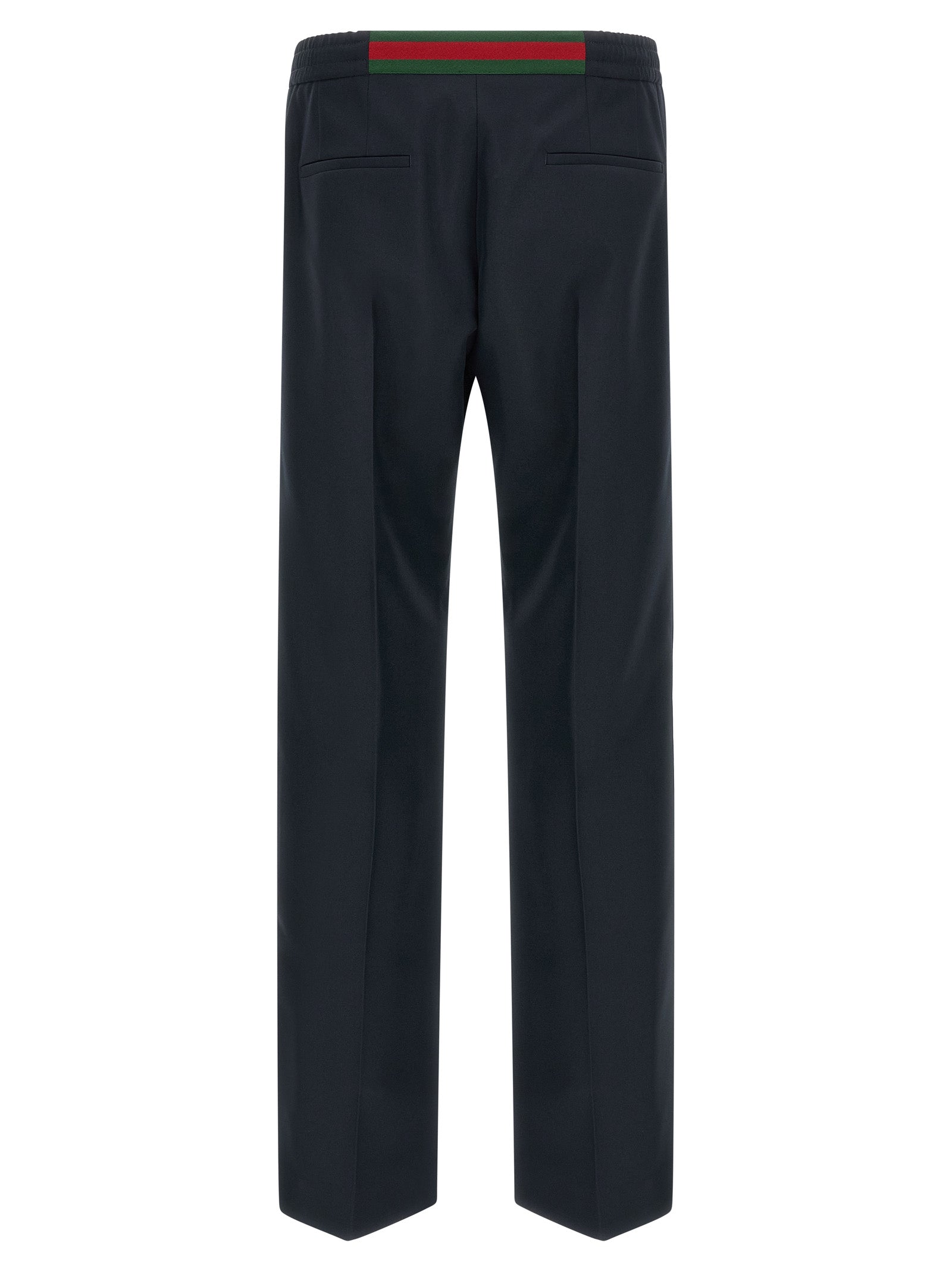 Pantalons décontractés en polyester bleu de la marque Gucci, coupe confortable et style moderne.