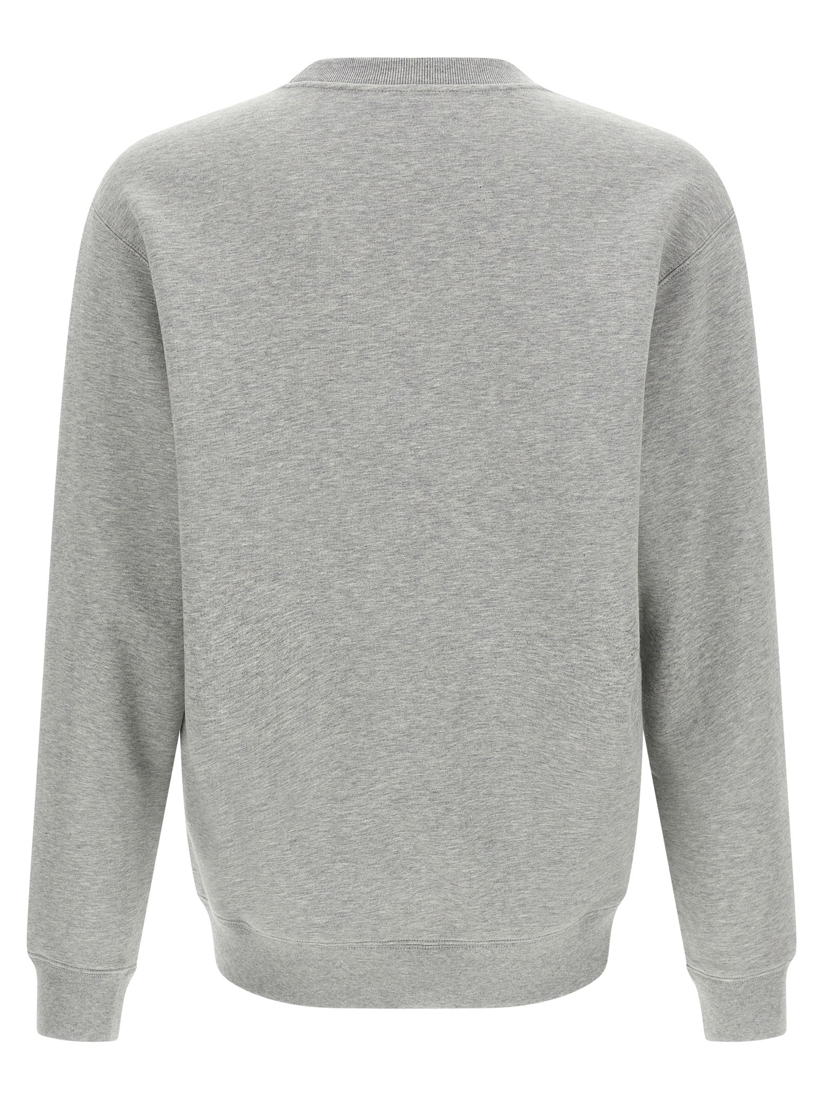 Sweat-shirt gris en coton de Gucci, vêtement décontracté avec logo Gucci visible, porté sur un mannequin.
