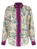 Chemise en soie multicolore Gucci, élégante blouse en tissu luxueux avec motifs colorés et détails raffinés.