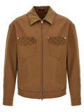 Veste longue en coton marron de Gucci, veste élégante avec coupe classique et détails sophistiqués.