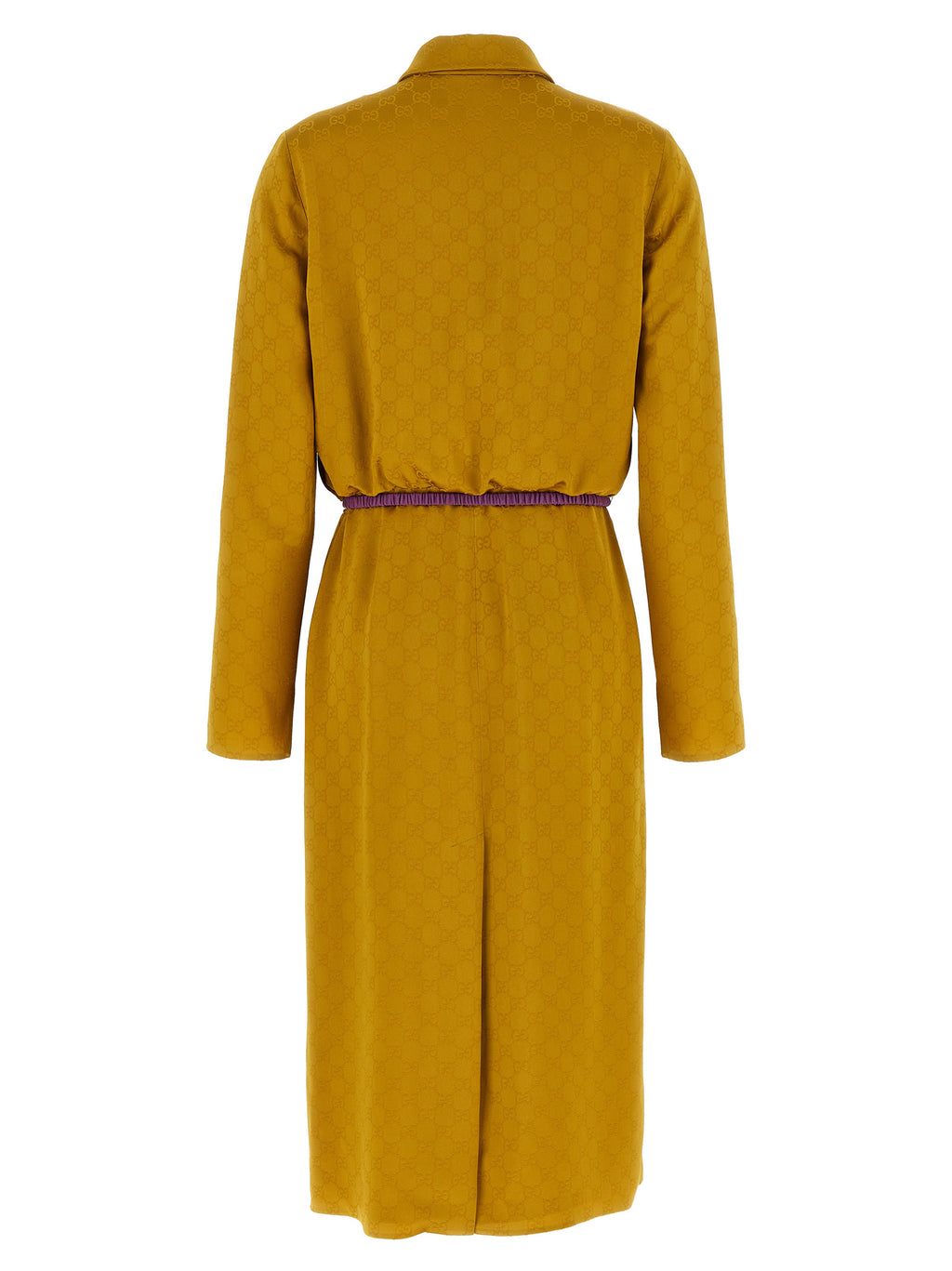 Robe midi bicolore en viscose Gucci avec décolleté en V et manches courtes, style élégant et moderne.