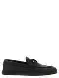 Chaussures Christian Louboutin mocassins en cuir de veau noir à enfiler, élégants et sophistiqués pour homme.