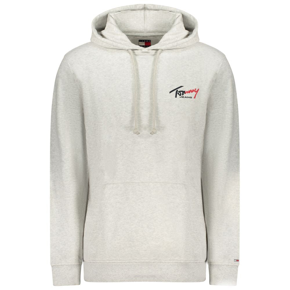 Sweat-shirt gris en coton pour homme de Tommy Hilfiger, jersey confortable avec logo discret sur la poitrine.