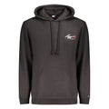 Sweatshirt homme en coton noir Tommy Hilfiger avec logo sur la poitrine, style décontracté et confortable.